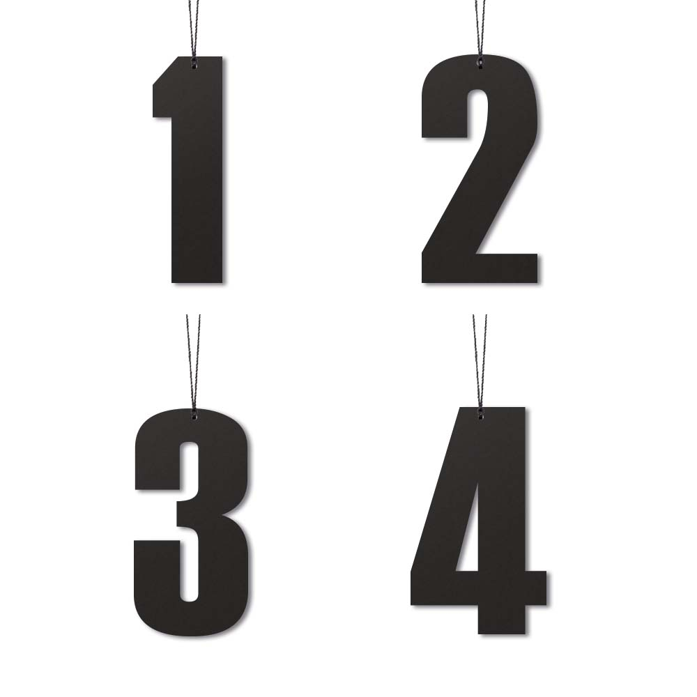 Advents tal - nr.1-4, sort, 6 cm. Advents tal - nr.1-4, sort, 6 cm.