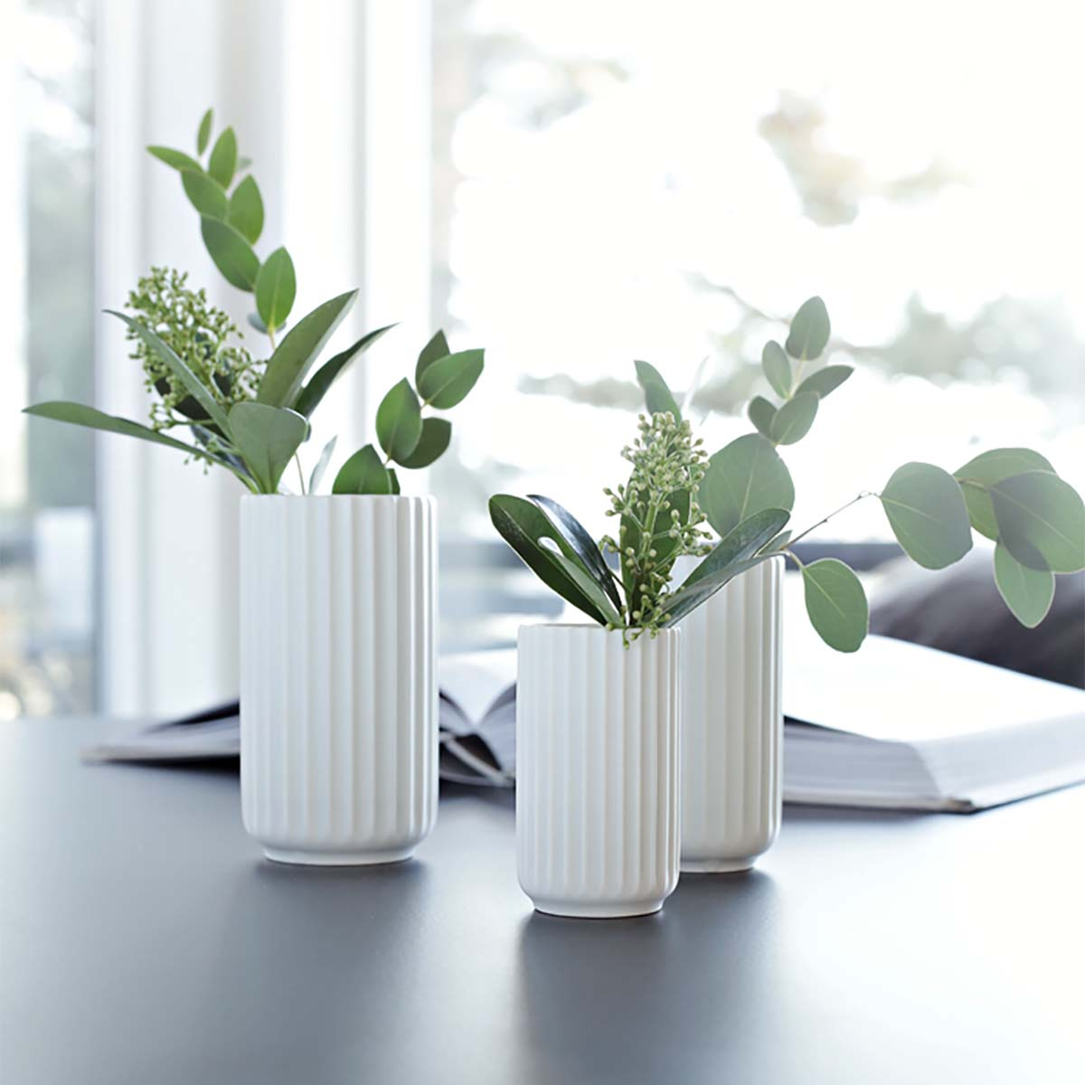 Lyngbyvase H8,5 hvid porcelæn