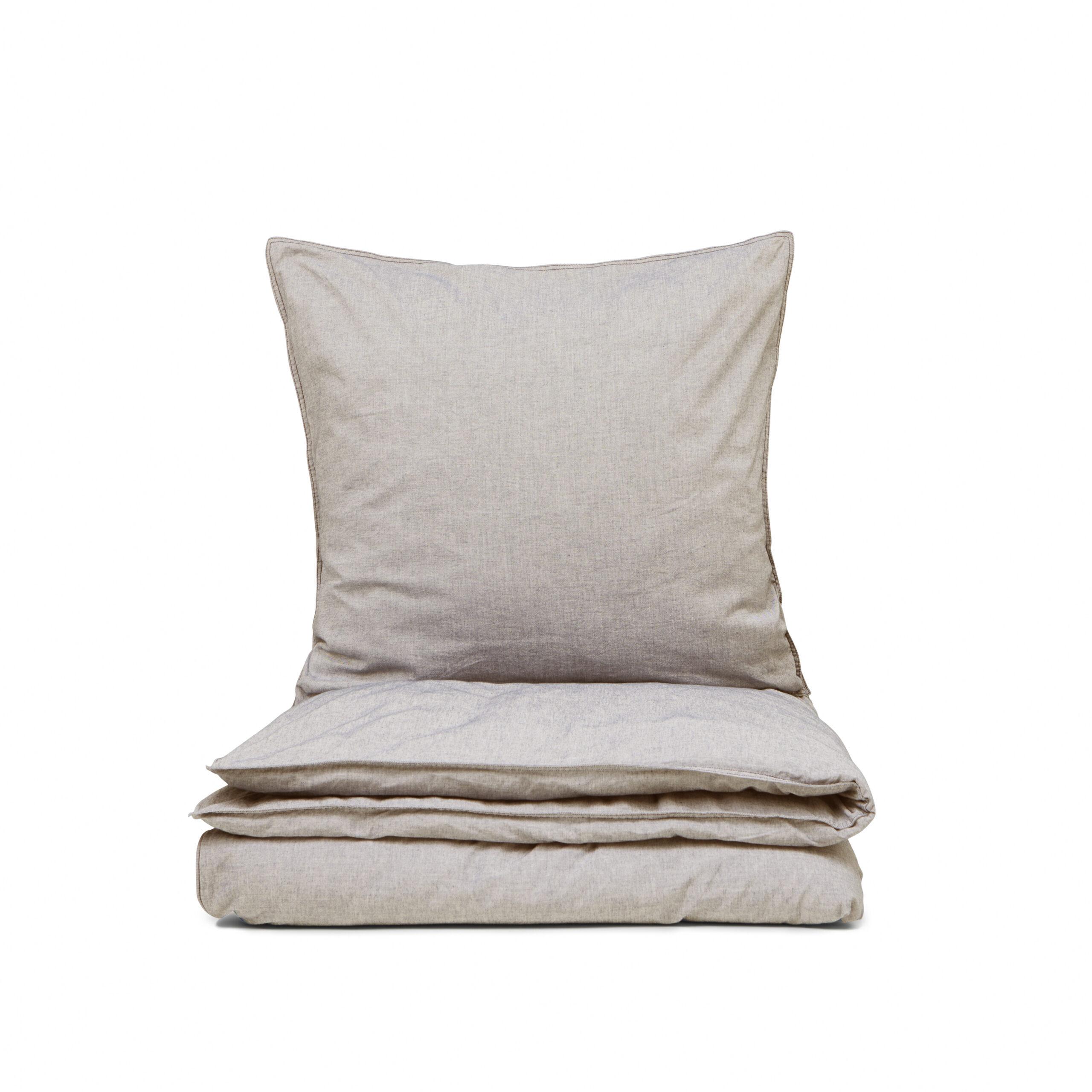 Sengesæt Recycled Chambray Mille 140x220cm, Light Brown