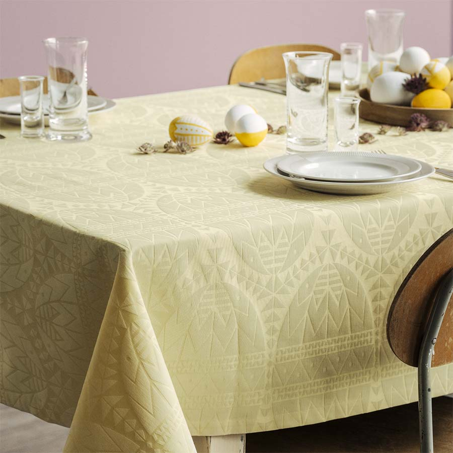 Påske Damaskdug gul 150x270 cm* Påske Damaskdug gul 150x270 cm*