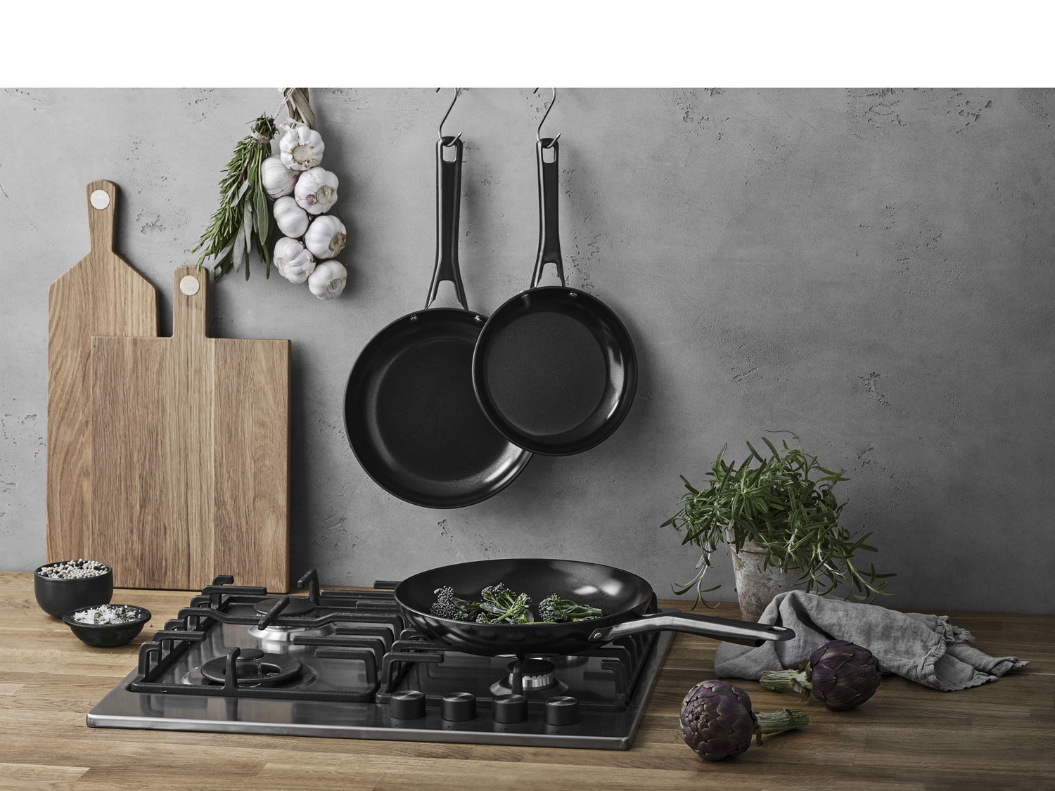 Pillivuyt Stegepande Gourmet Blavet 24 cm, Sort
