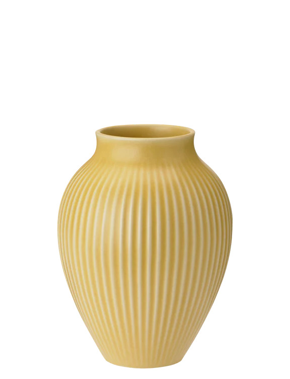 Knabstrup vase H 12.5 cm ripple yellow
