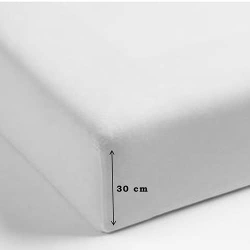 Faconlagen 160x200x30cm Satin, hvid