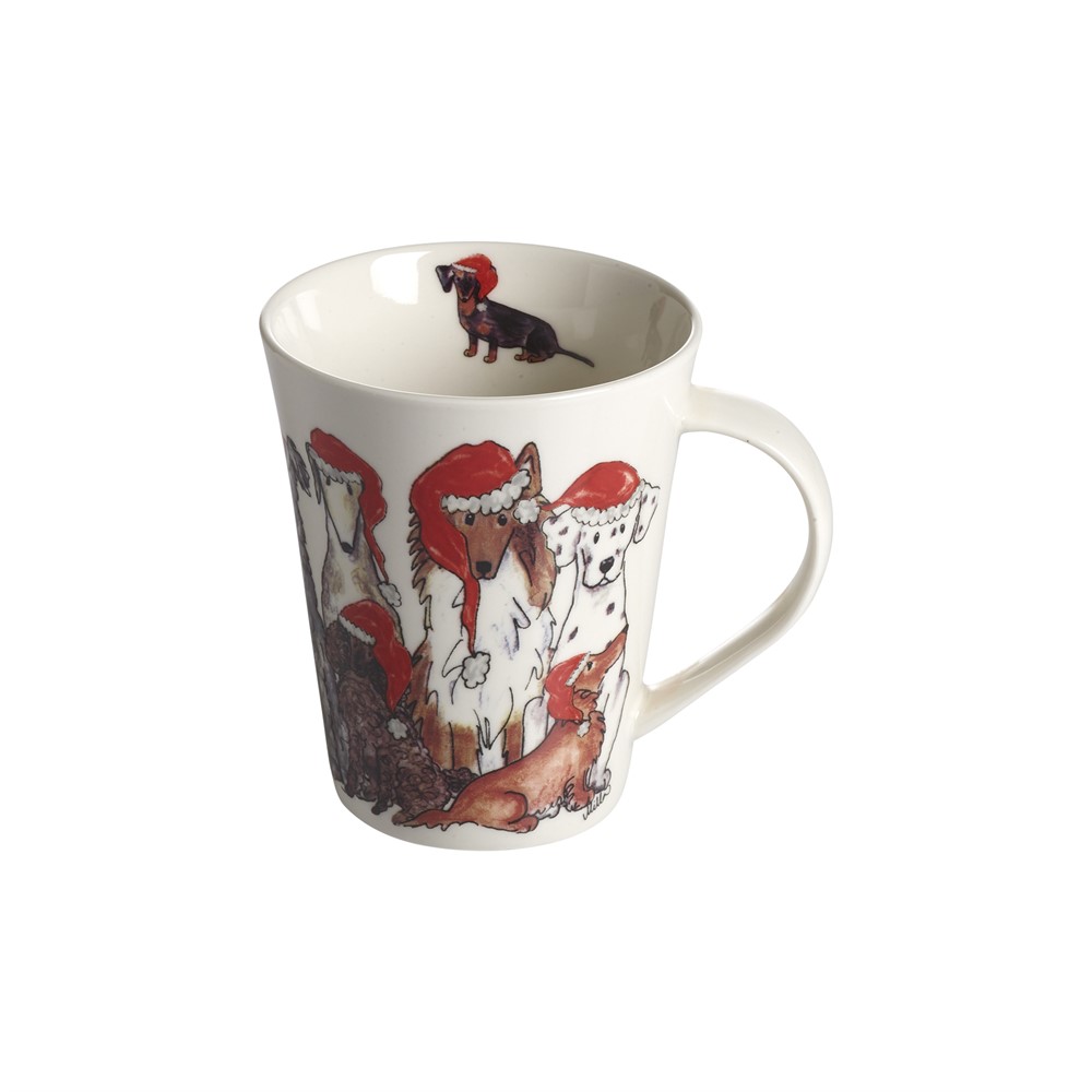 Krus med jule hund, H.11 cm, 35 cl