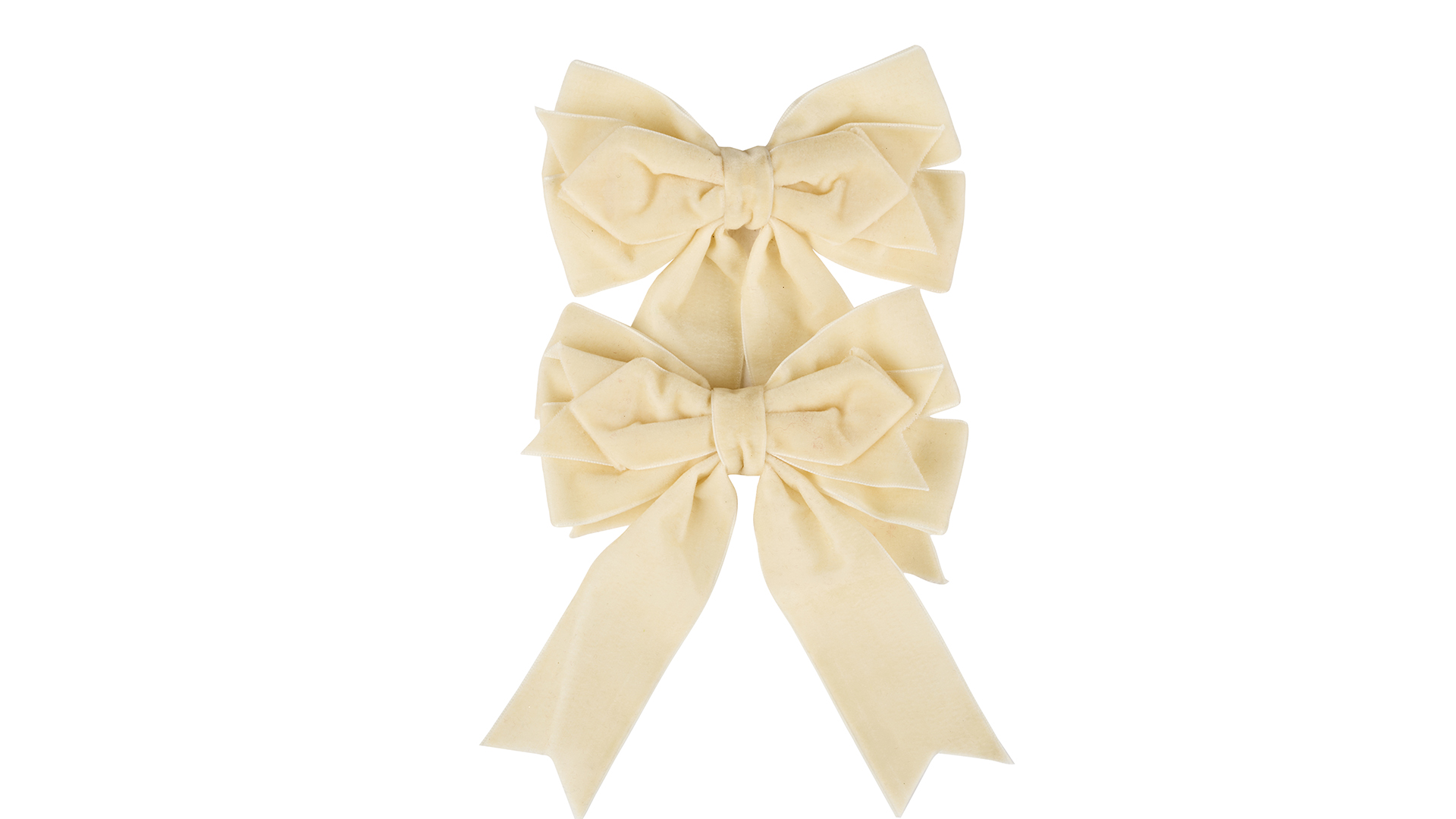 Sløjfe Velour 2 pak 15 cm Cream