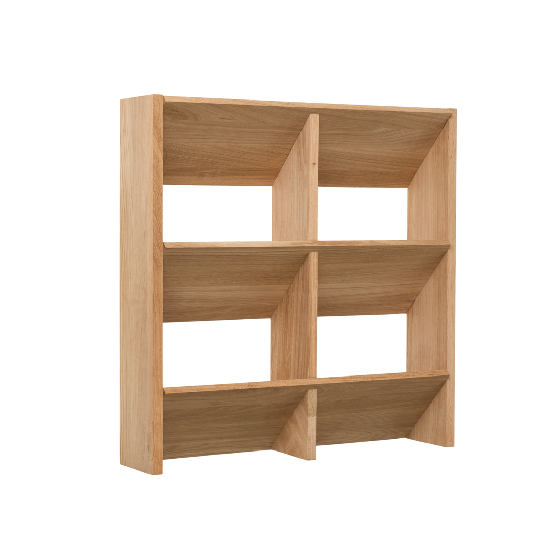 Fold Hylde, L56,8xD12xH60 cm - 100% Massiv Eg