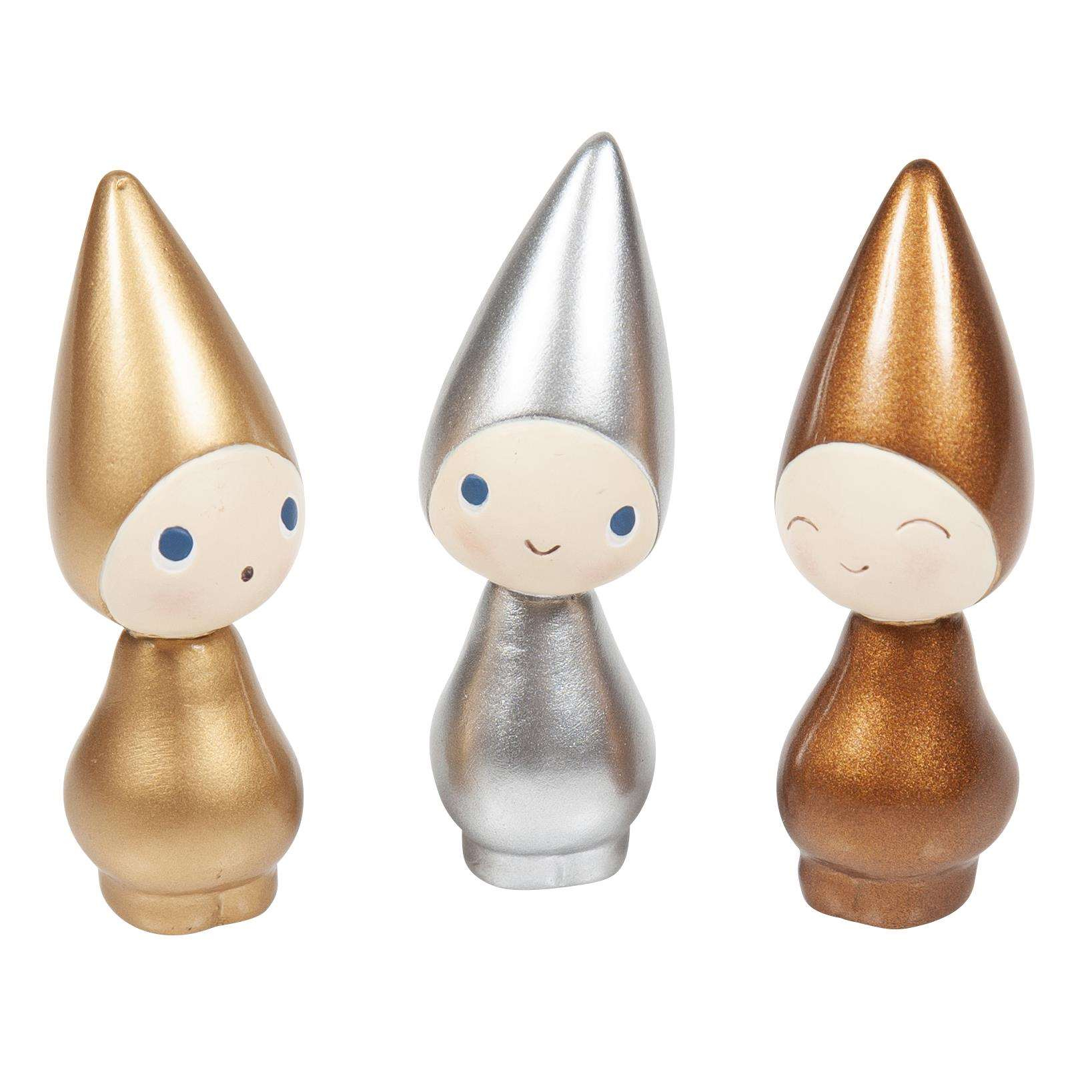 Peggy gold/silver/copper 3stk H 6cm