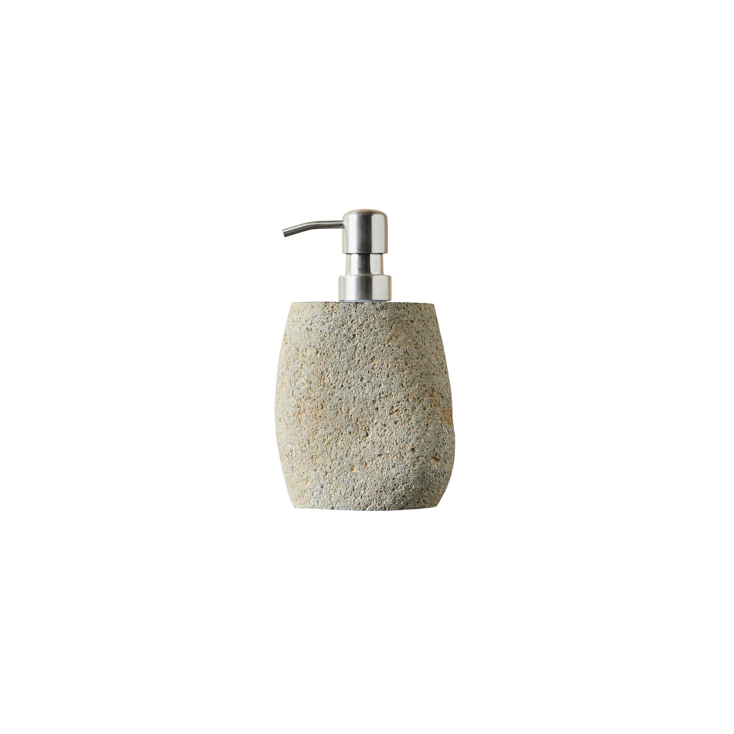 Valley Sæbedispenser - Grå/Natur, Ø11xH12 cm - Flodsten - Grå/Natur