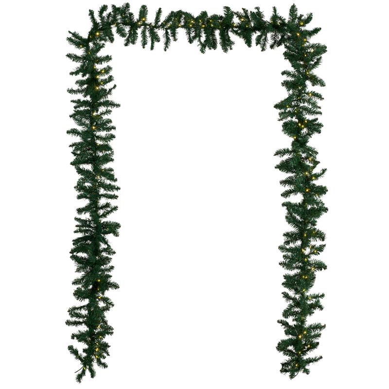 Anton Guirlande i gran, 4,8 m, grøn