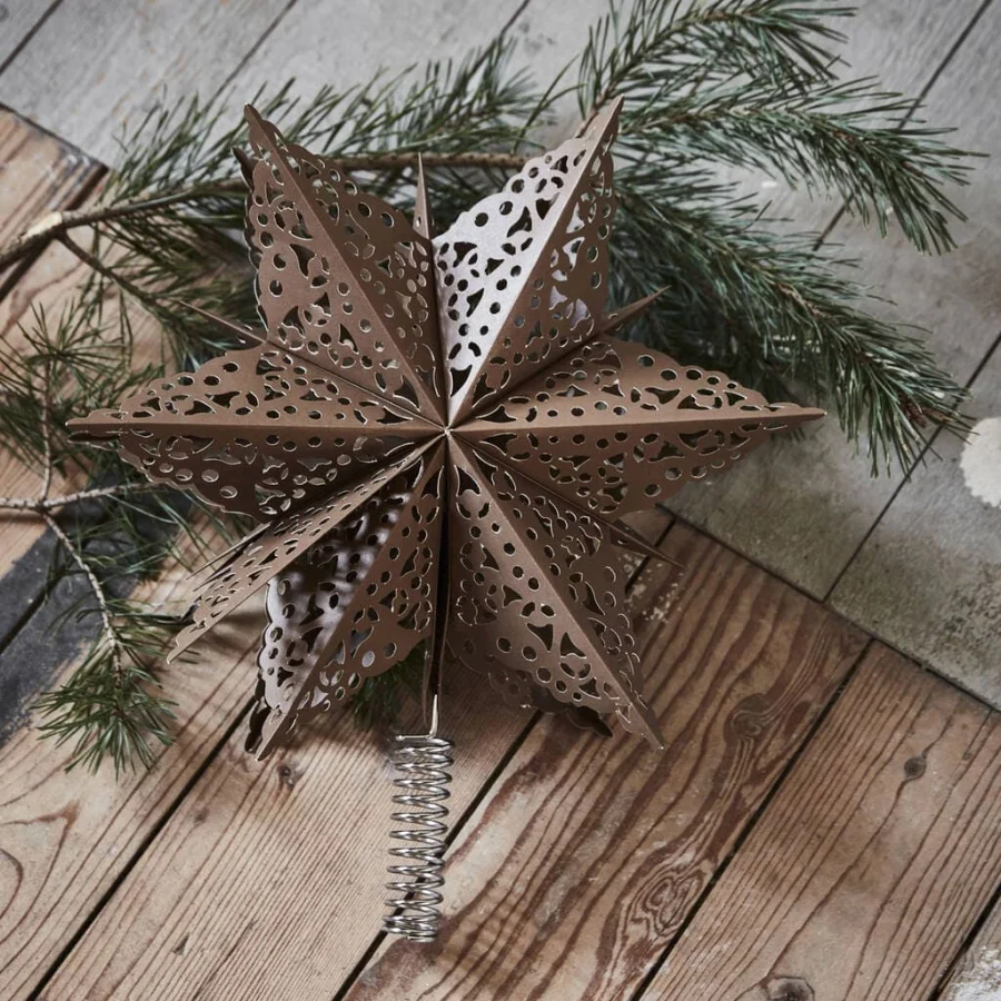 Juletræsstjerne, Clip, Ø30 cm, Brun*