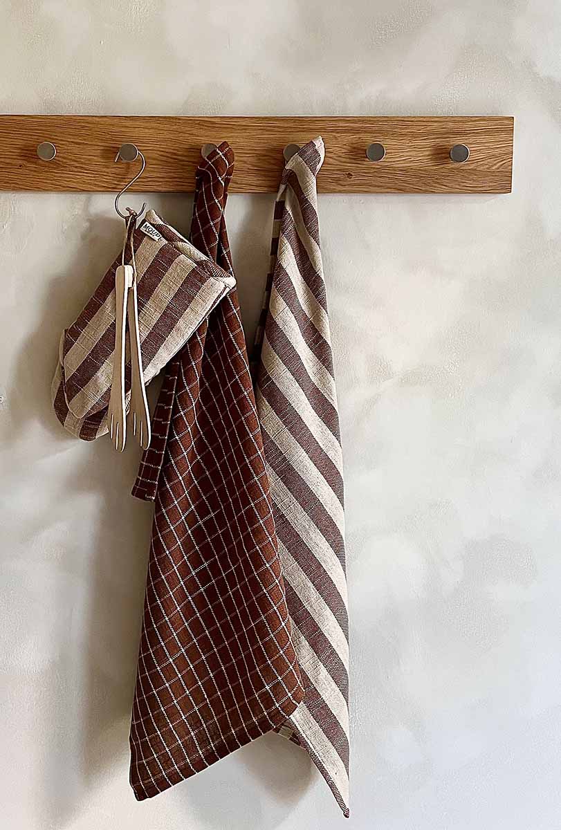 MOUD Home NORDIC ovnhandske - sand/brun striber