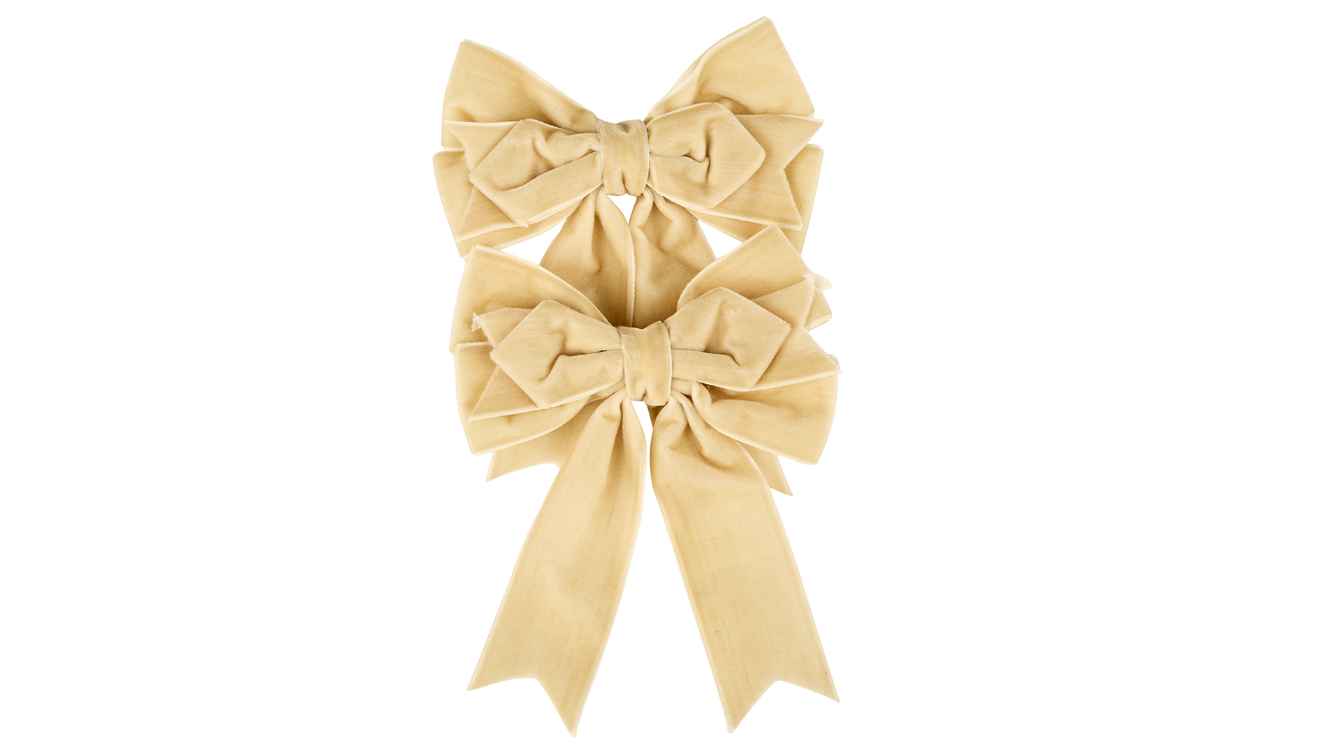 Sløjfe Velour 2 pak 15 cm Champagne