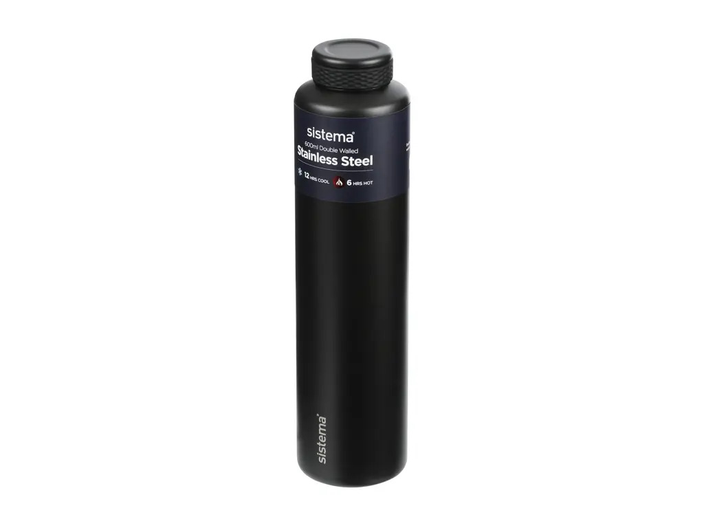 Sistema Stainless Steel 600ml, Black