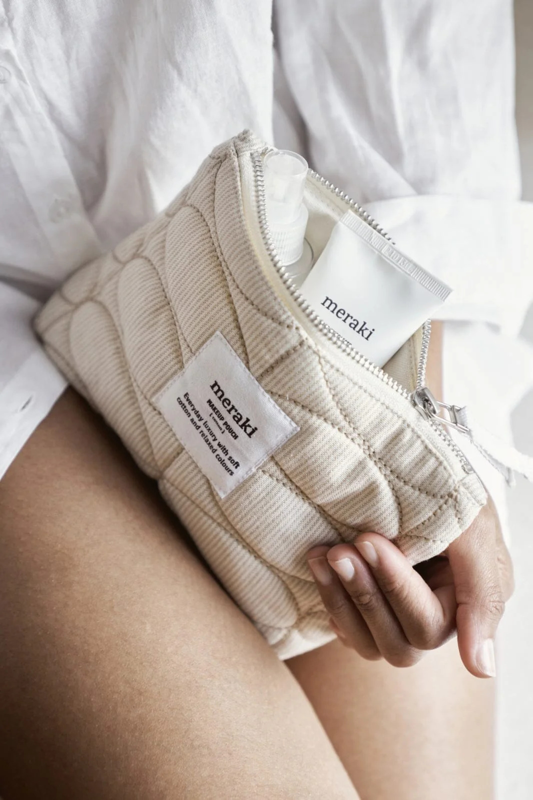 Makeup pung, Mentha, Off white/safari* Makeup pung, Mentha, Off white/safari*