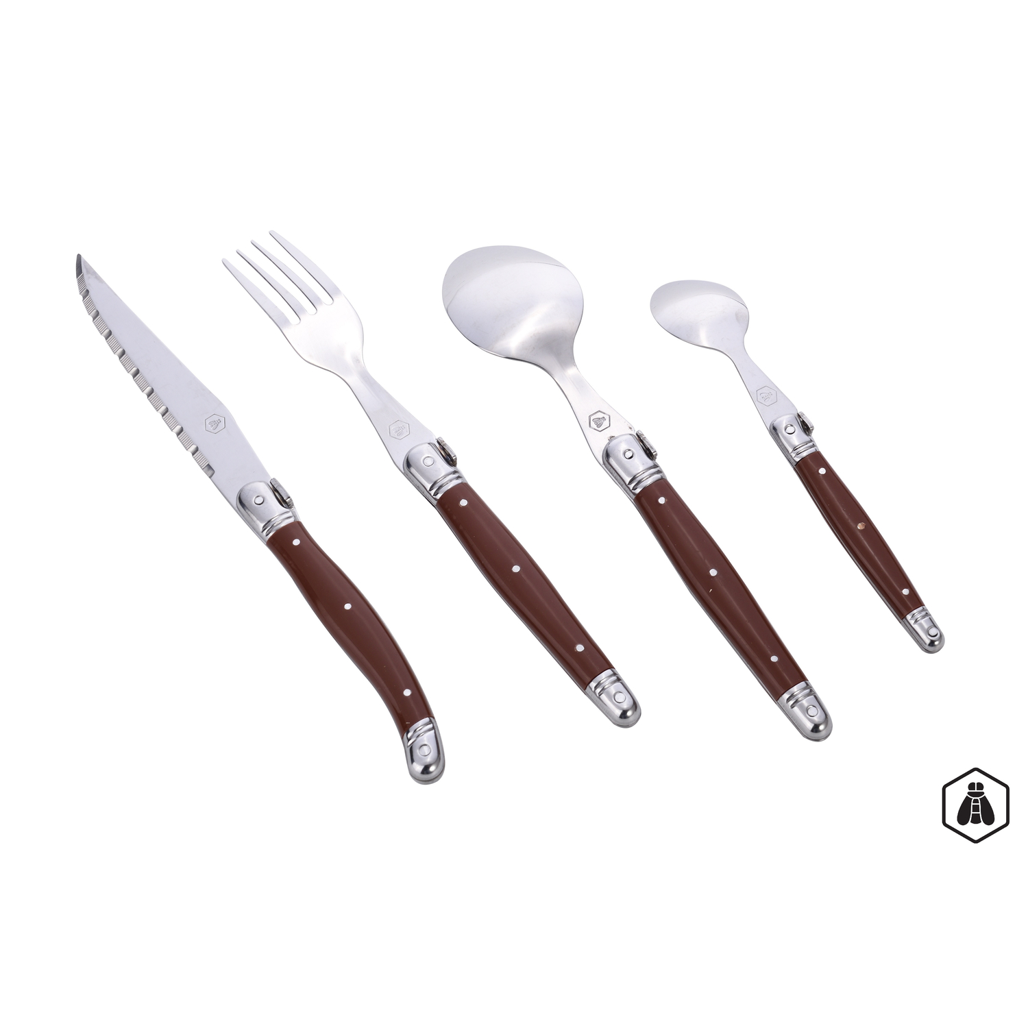 Laguiole Bestik i træholder 24 dele