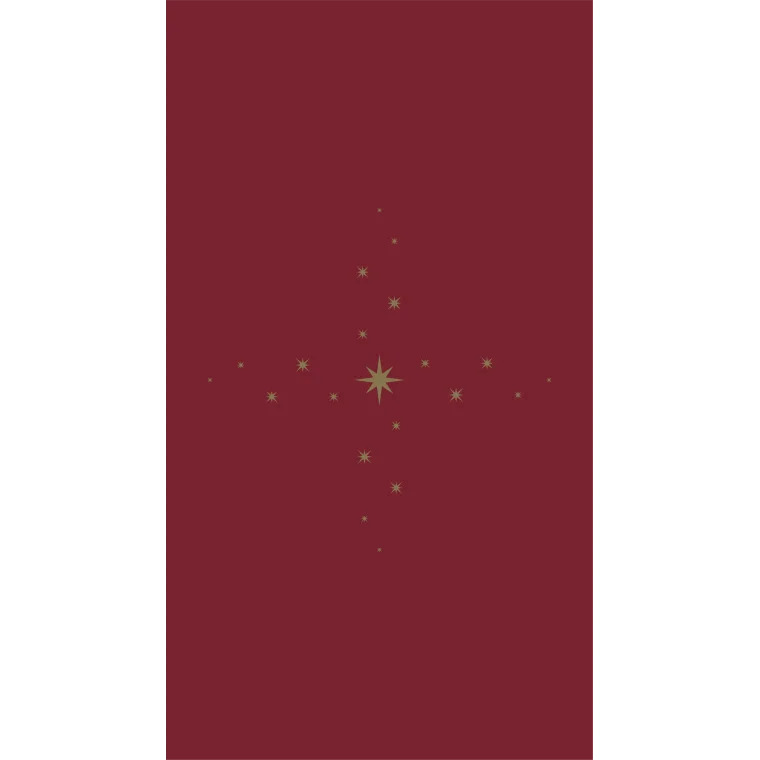 Langkilde & Søn Rød dug med guldstjerner, 140x340cm Langkilde & Søn Rød dug med guldstjerner, 140x340cm