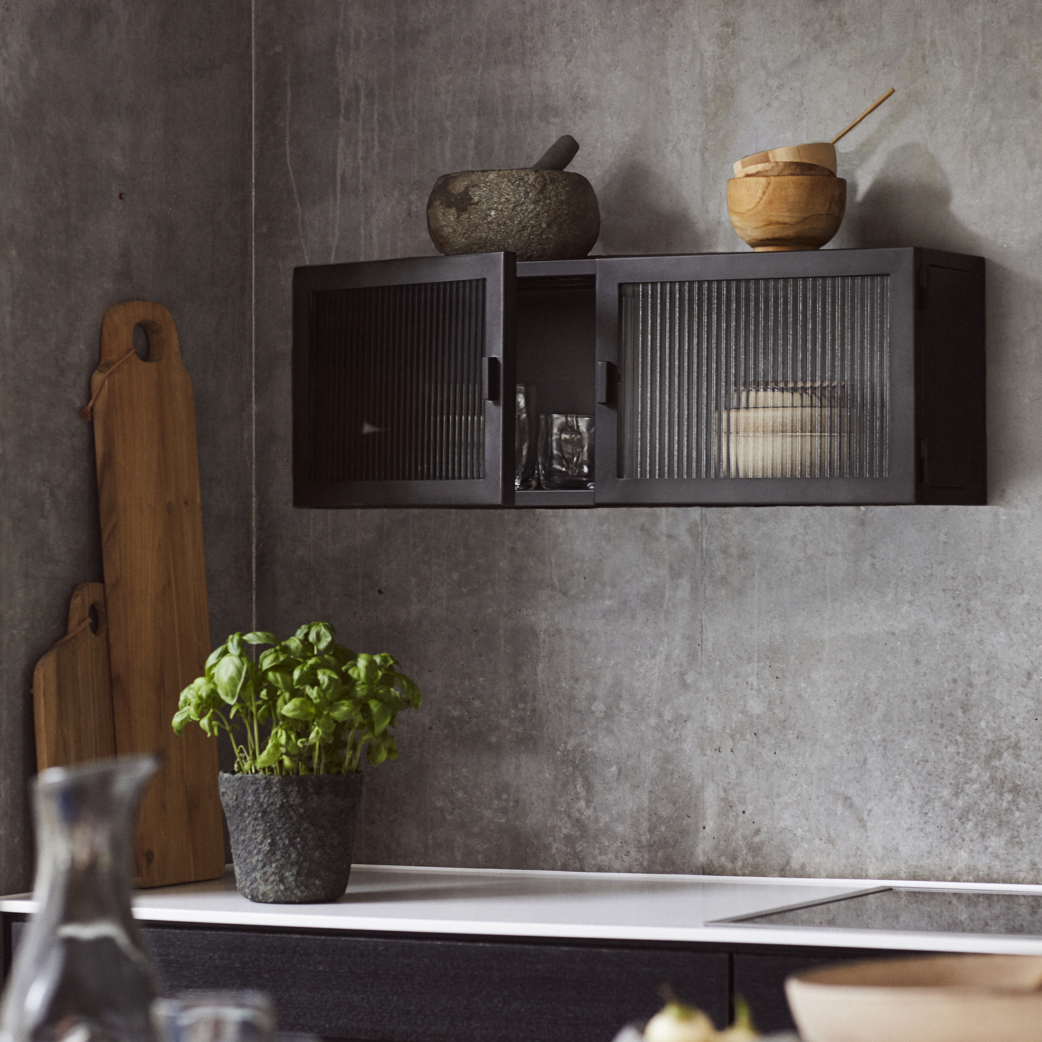 Shelf 2 - Røget, L59xD25 cm - 100% Massiv Ask - Røget Olie