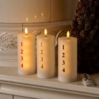 Sirius Sille Adventslys Ø7xH15 cm Hvid/Guld