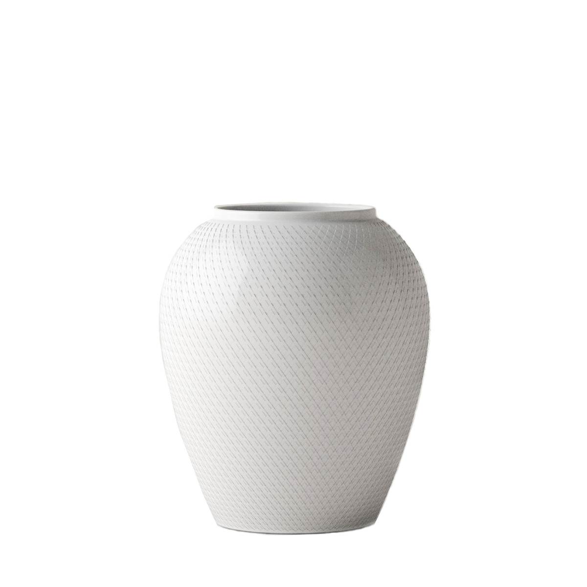 Rhombe Vase H25 cm hvid porcelæn