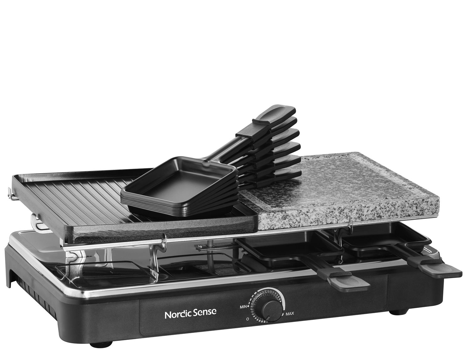 Raclette 8 pers. 1400 watt Sort