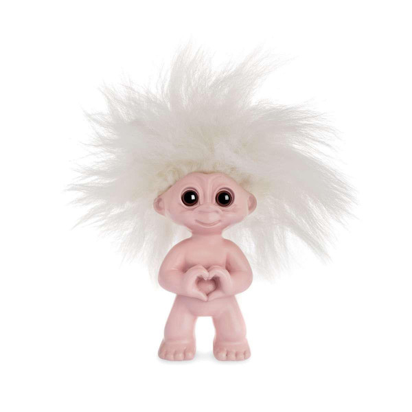 Hjerte trold, rosa 9 cm Hjerte trold, rosa 9 cm