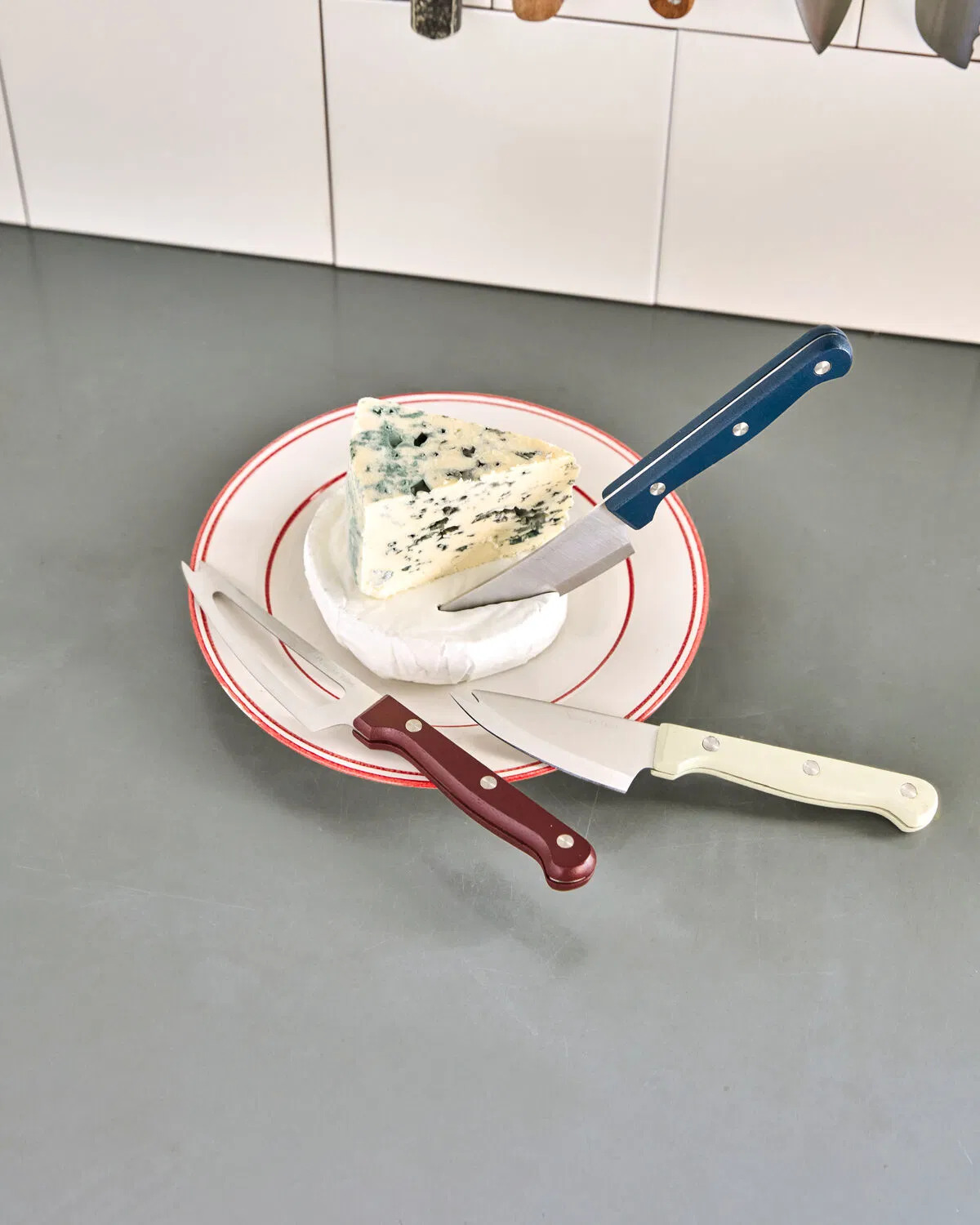 Osteknive, Cheese Knives, Hvid, Blå, Rød