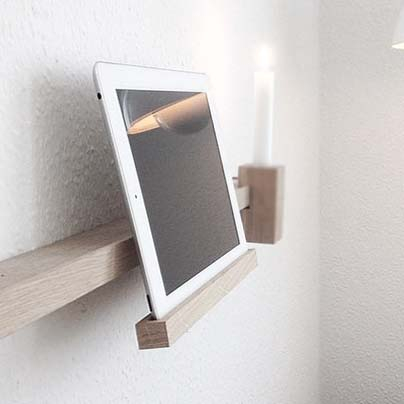Tablet/Magazine stick, mørkbejdset eg