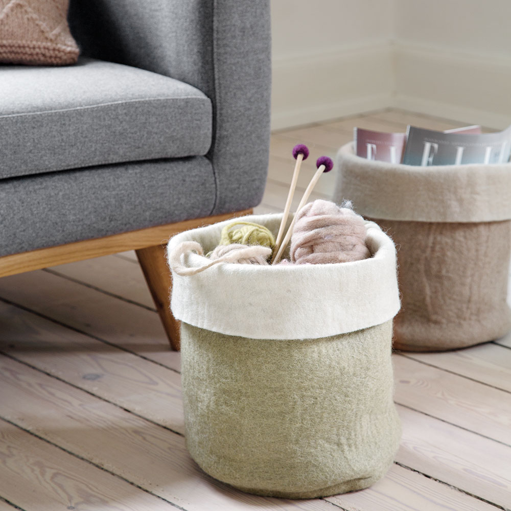 Basket, Dusty Green Basket, Dusty Green