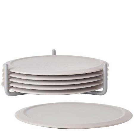 Zone Singles Glasbrikker 6 stk. coasters Varm grå