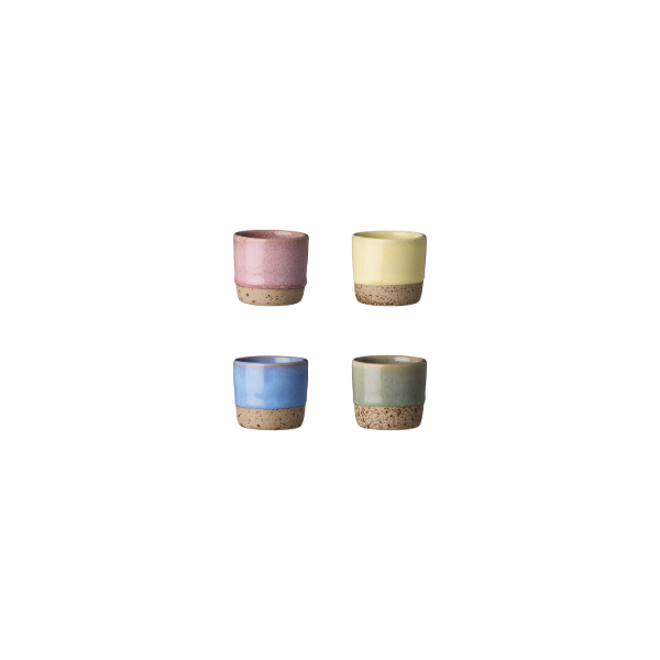 RAW Colour - mini kop 4 pak 5 cl. 1 x Greenish /Blueish/Yellowish/Roseish