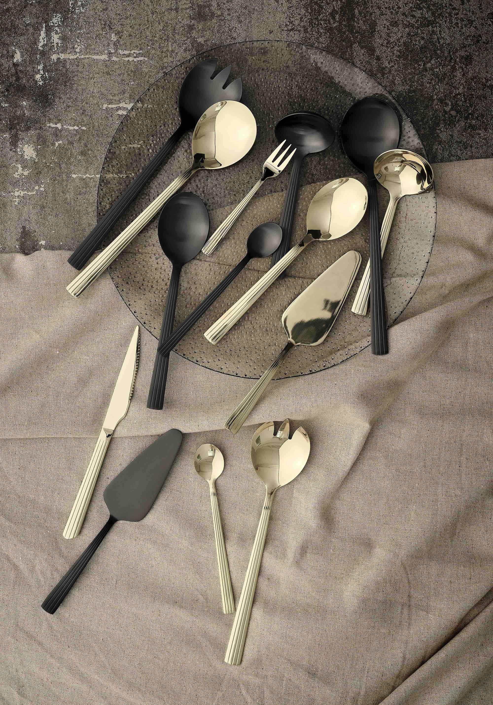 RAW - salatsæt, Champagne guld farvet RAW - salatsæt, Champagne guld farvet