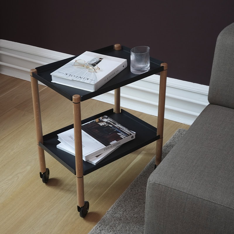 Connect Table Oiled Nature Eg / Sort Metal rullebord Connect Table Oiled Nature Eg / Sort Metal rullebord