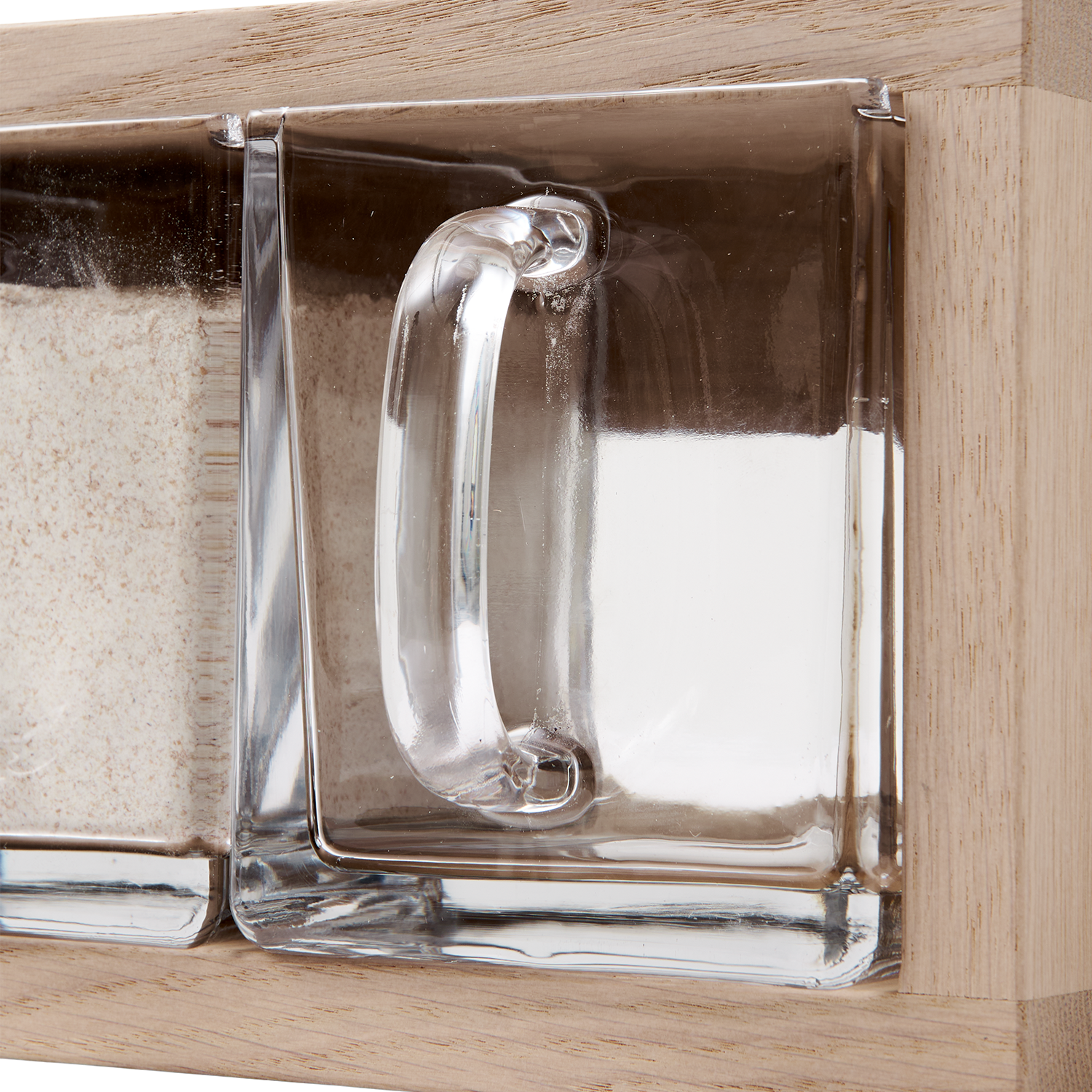 A-organizer shelf 1 – Hvidpigm. Mat lak, L52xD17xH18 cm – Eg – Hvidpigm. Mat Lak / 4 Glas