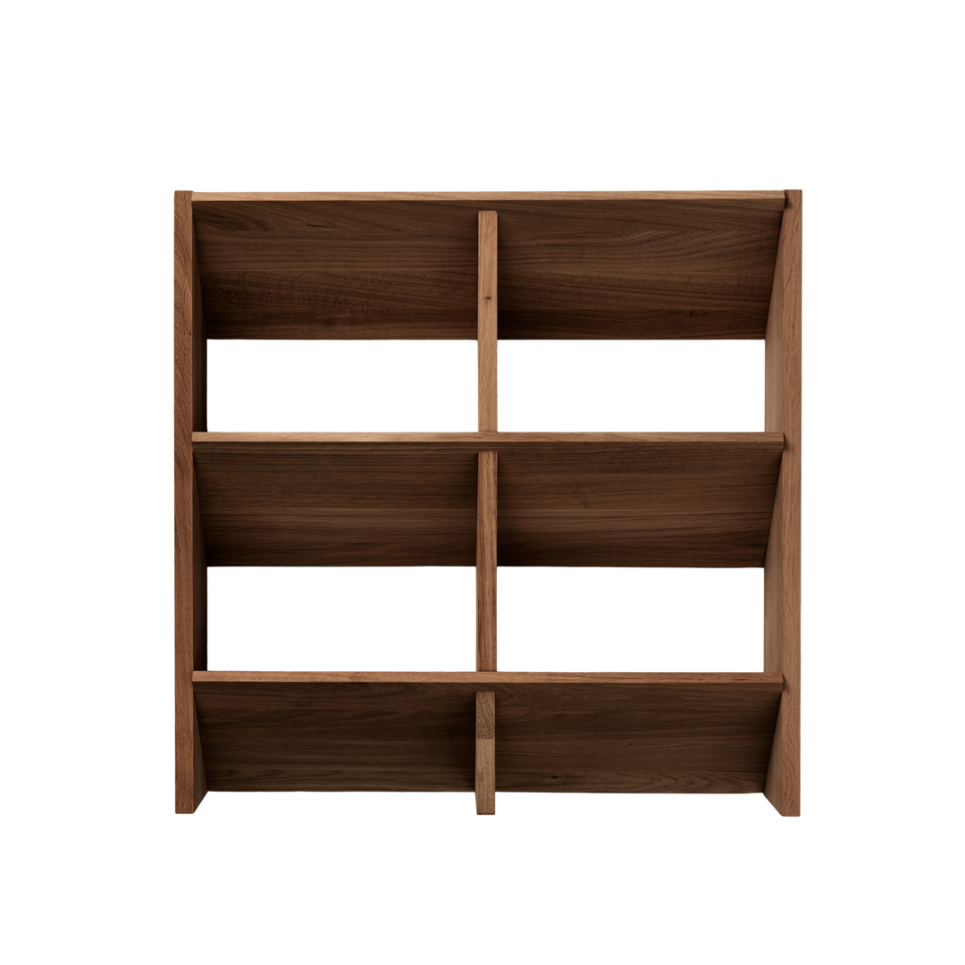 Fold Hylde - Røget, L56,8xD12xH60 cm - 100% Massiv Eg - Røget Olie