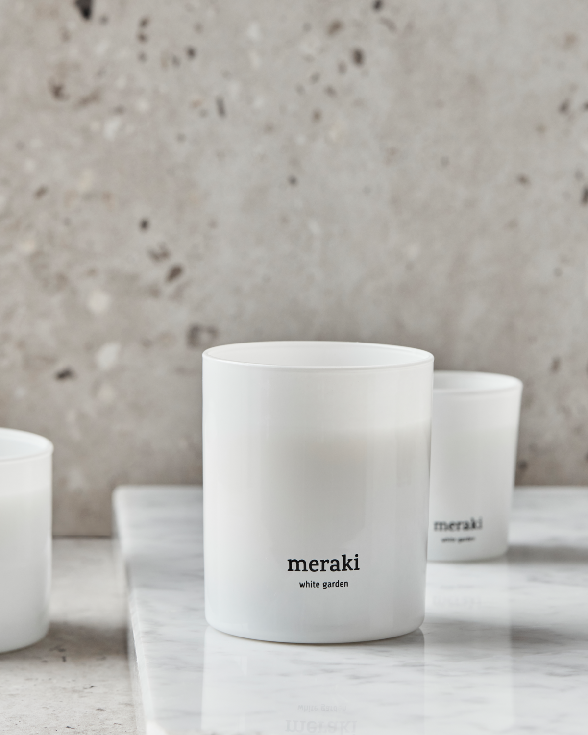 Meraki Duftlys, White garden, Hvid
