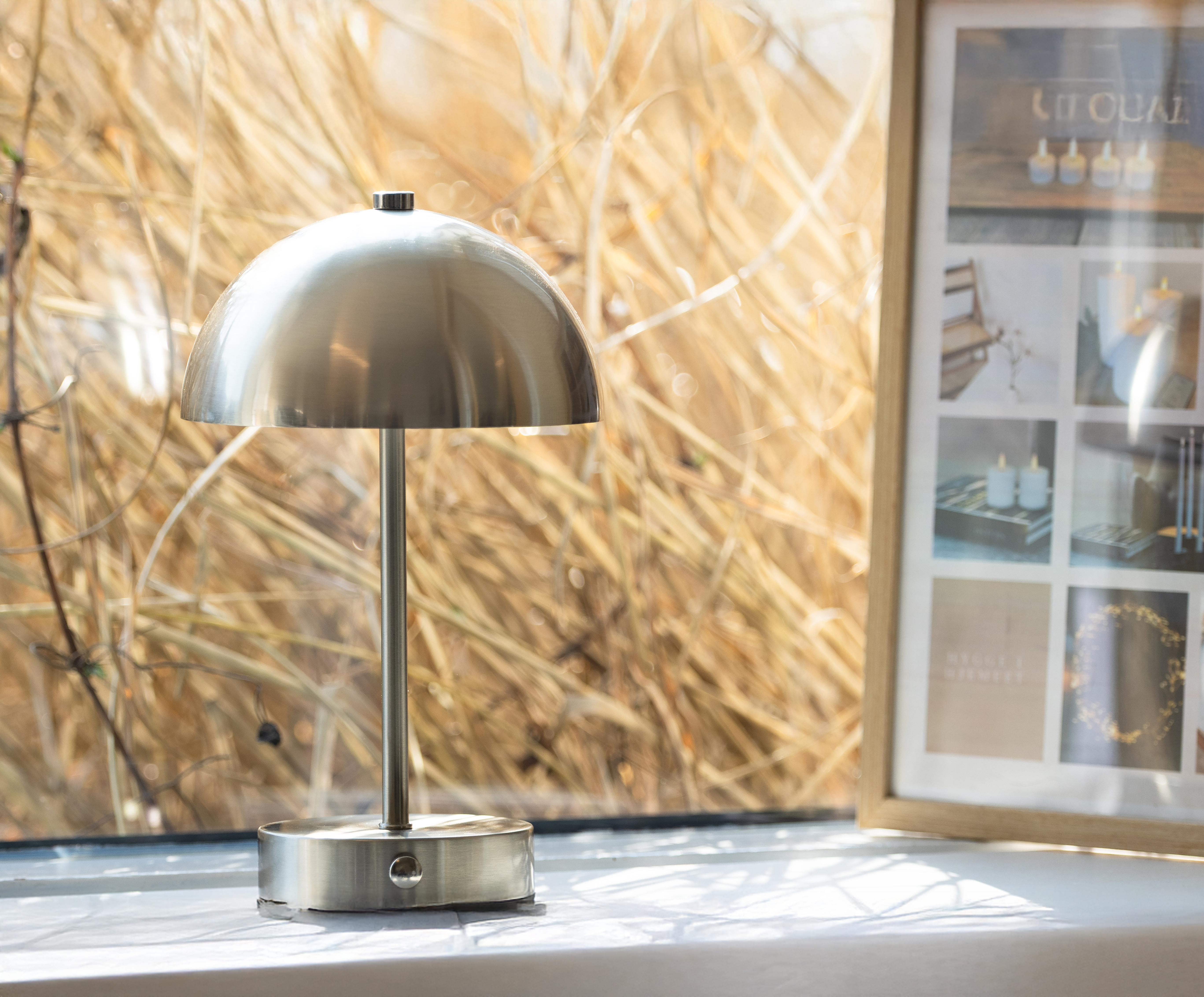 Skandi GOP genopladelig Bordlampe Ø15 cm x H25,5 cm - Sølv