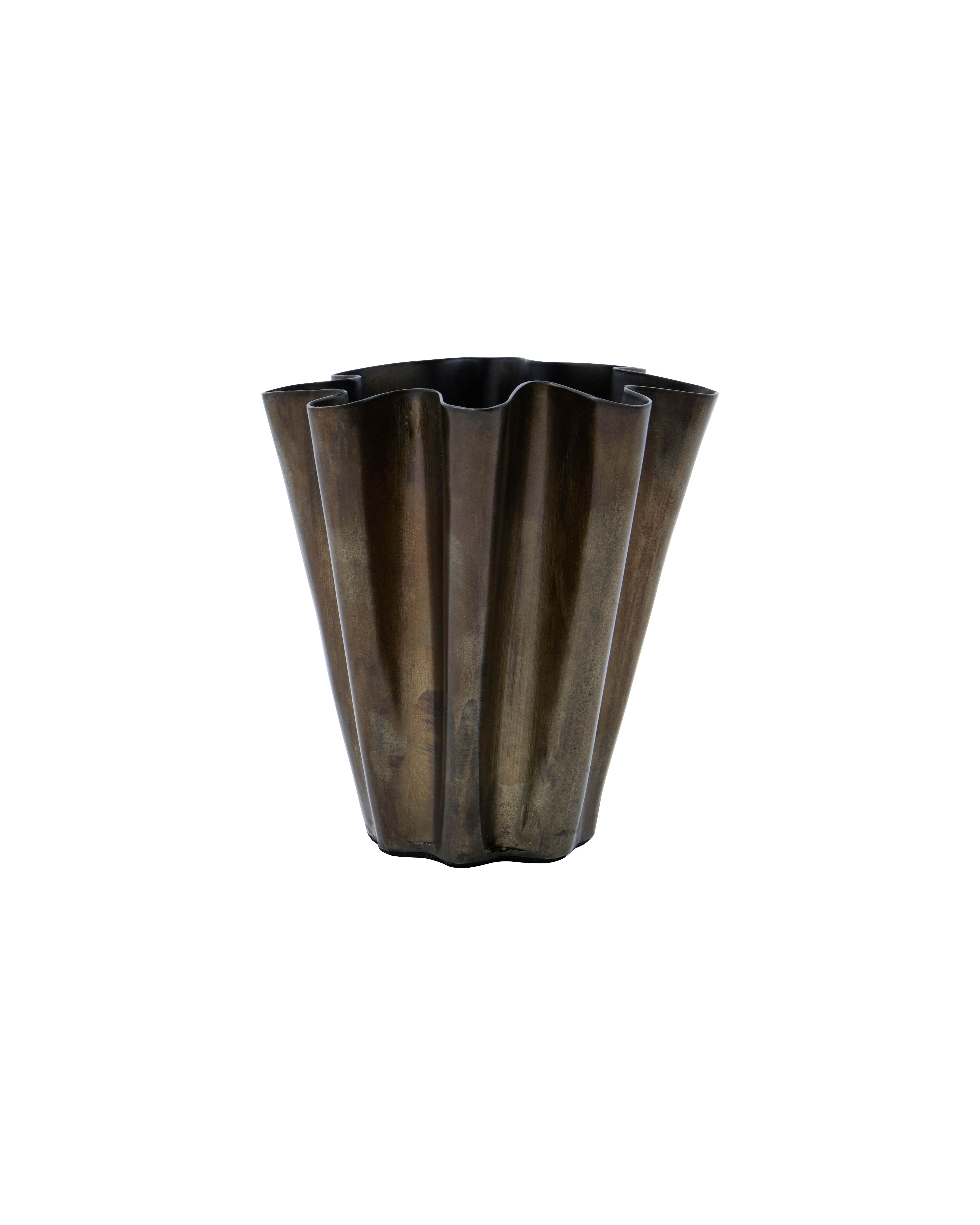 Vase, Flood, Ø:12,5 cm, Antik brun