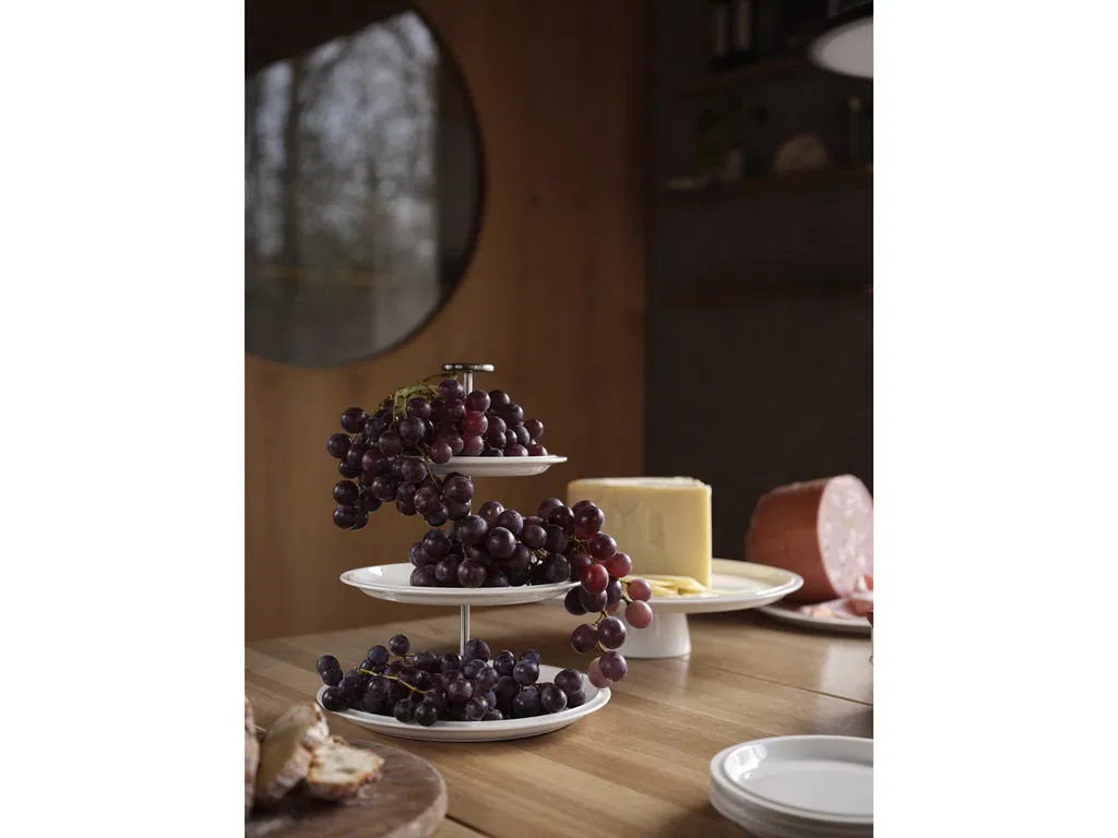 Zone Serveringsopsats, tre etager Eau 24 cm Offwhite Porcelæn