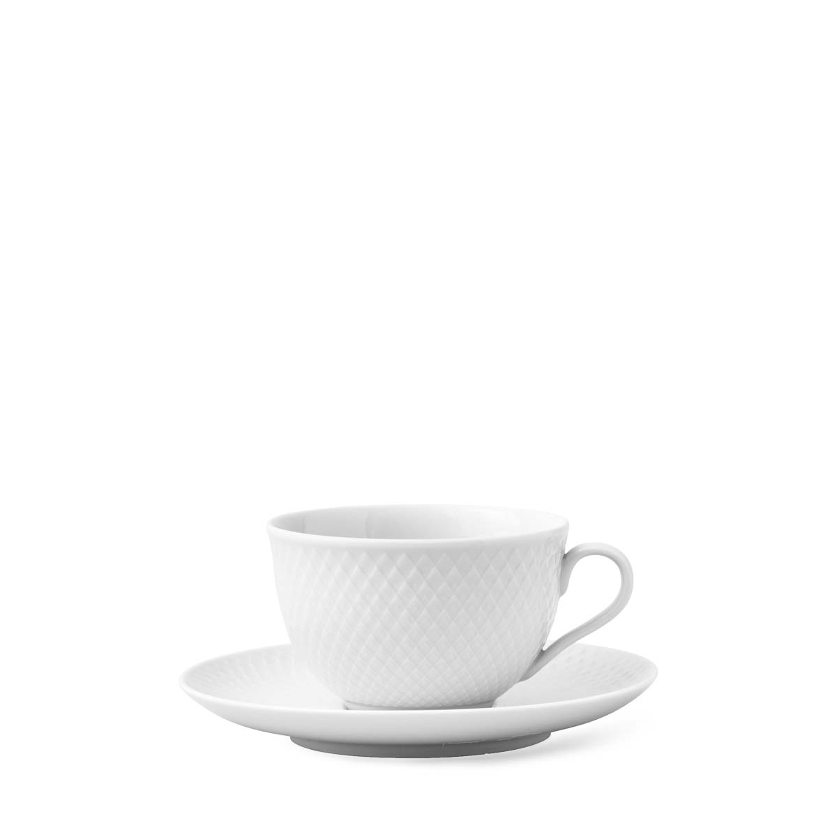 Rhombe Tekop m. underkop 22 cl hvid porcelæn Rhombe Tekop m. underkop 22 cl hvid porcelæn