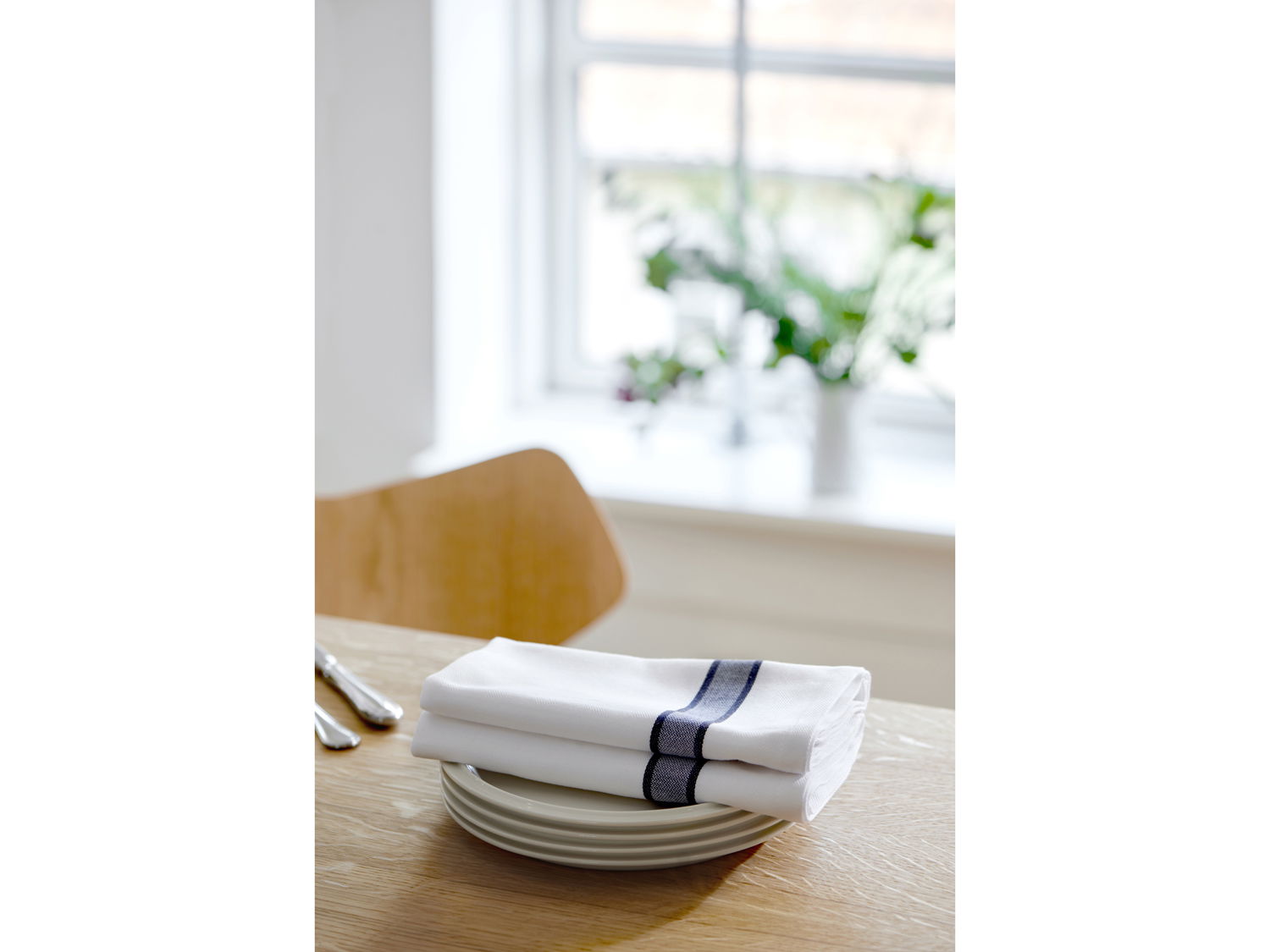 Stofserviet Pillivuyt 45 x 45 cm Grøn/Hvid