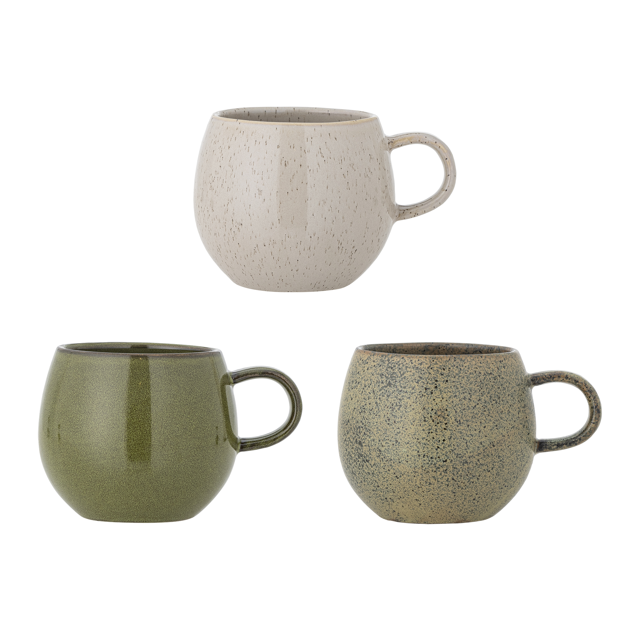 Addison Krus, Grøn, Stentøj, D10,5xH10 cm, Set of 3