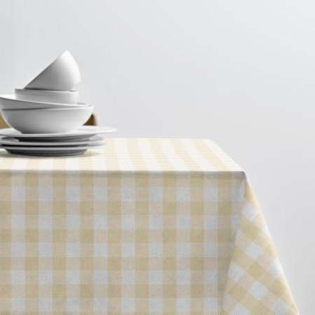 Södahl Gingham Akryldug med antiskrid 140 cm Straw - i metermål* Södahl Gingham Akryldug med antiskrid 140 cm Straw - i metermål*
