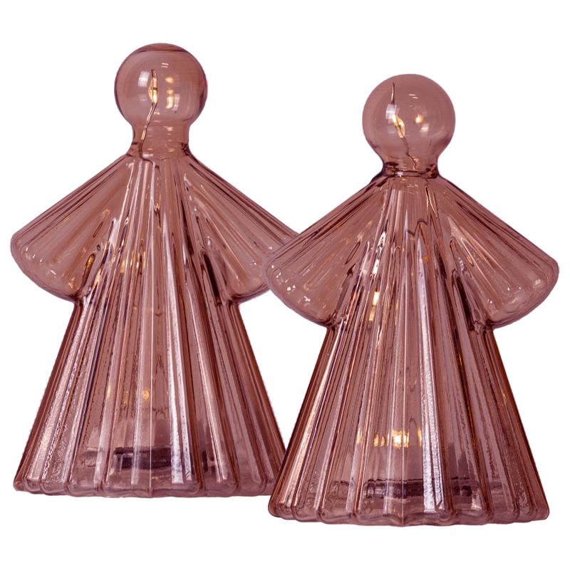 Alberte Engel 2stk H10cm Bordeaux