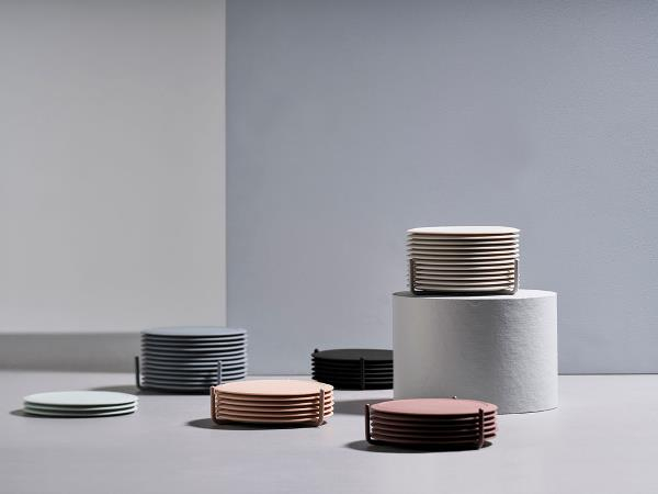 Zone Singles Glasbrikker 6 stk. coasters Varm grå
