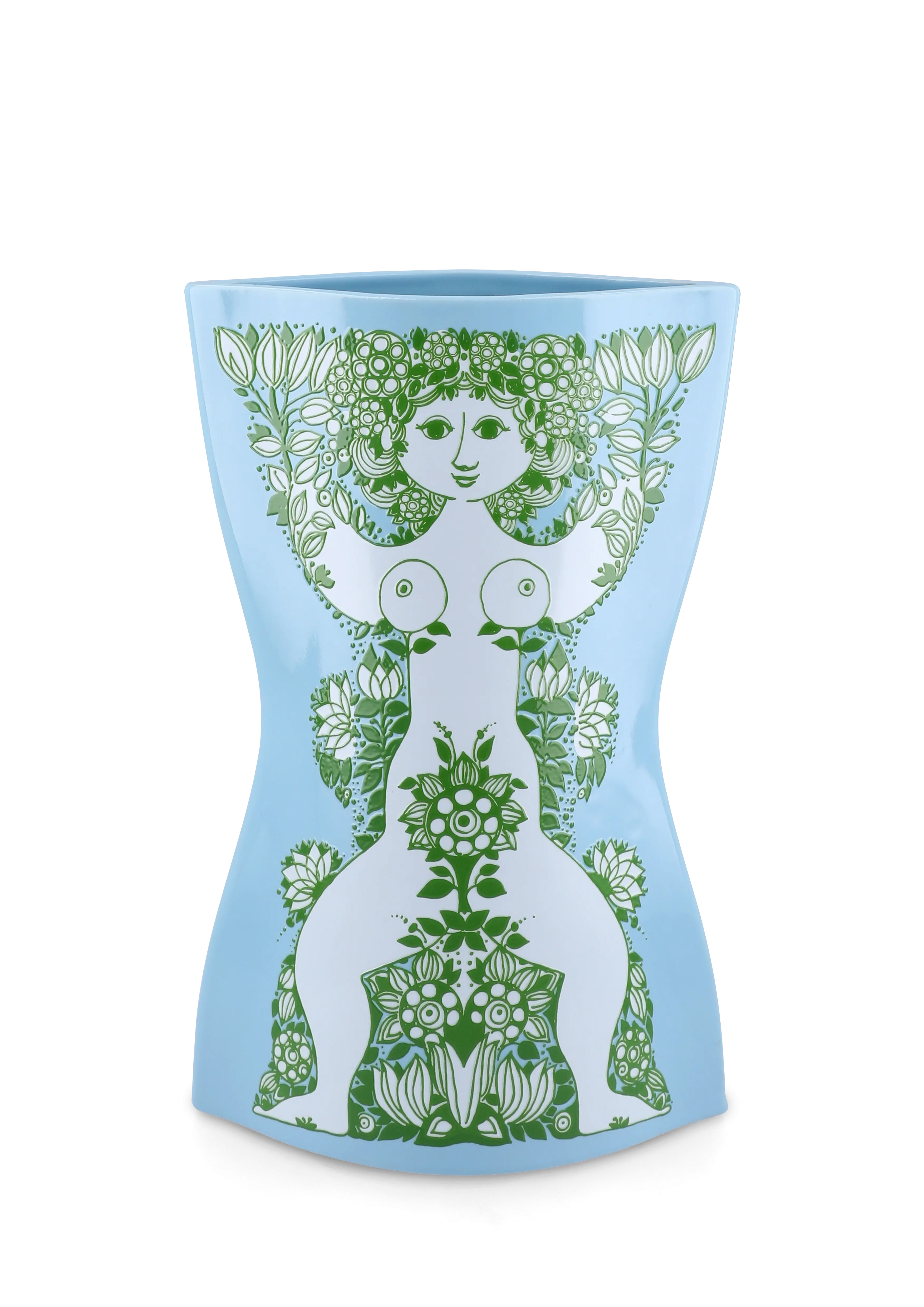Nina Vase H28.5 cm lys blå/grøn