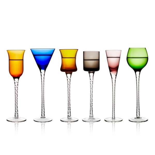 Lyngby Glas London Snapseglas 18 cm 6 stk. Assorterede Lyngby Glas London Snapseglas 18 cm 6 stk. Assorterede