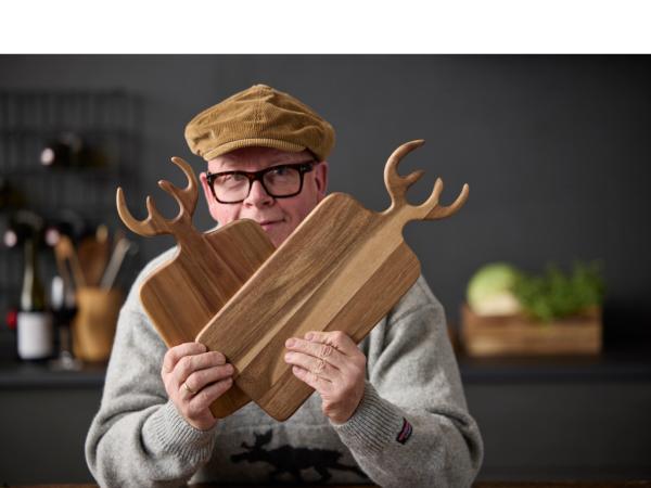 Serveringsbræt med gevir 36 x 21 x 1,5 cm Akacietræ HOLM