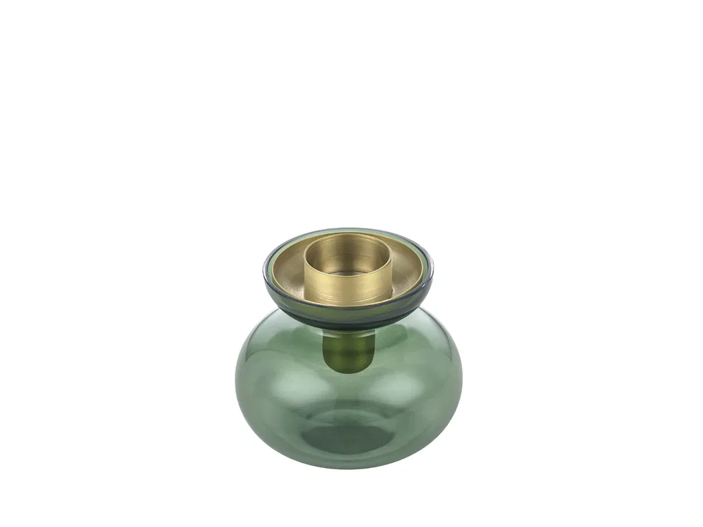 Zone Denmark Vase/Lysestage Inu 11 x 10 cm Mos Grøn/Messing