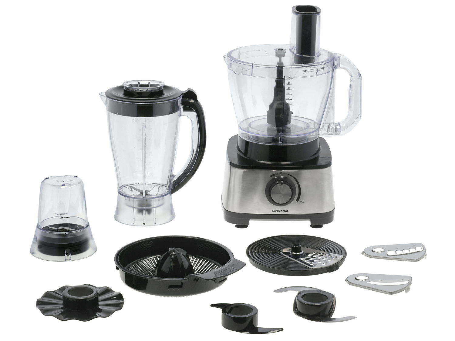 Nordic Sense Foodprocessor 3 liter 1000 watt Stål/Sort*