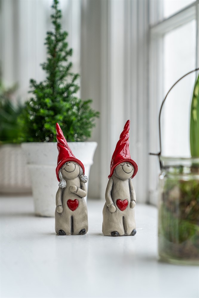 Peek-a-boo Santa girl H.14cm
